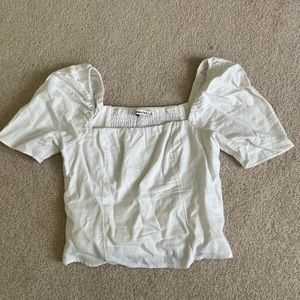 Abercrombie & Fitch White Puff Sleeve Top